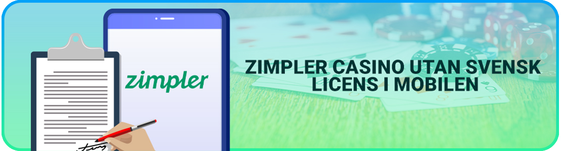 Zimpler casino utan svensk licens i mobilen